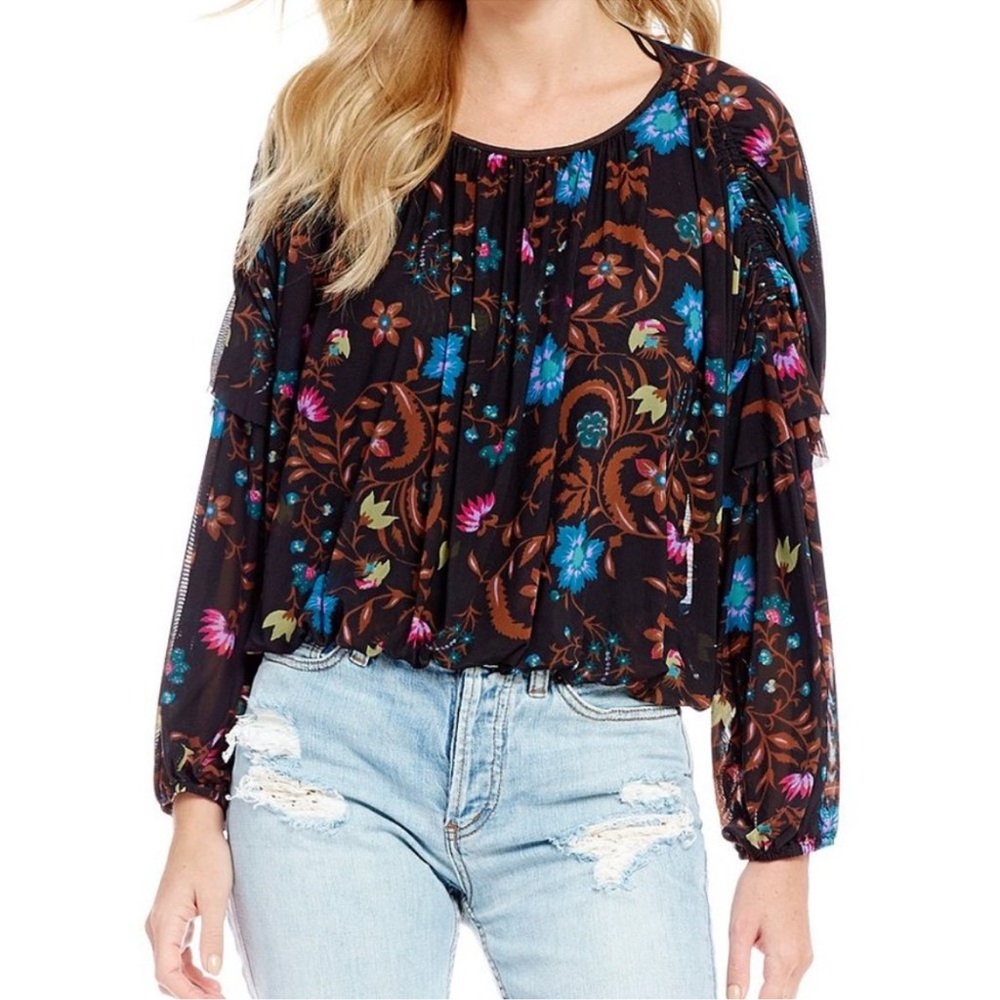 Free People Wild Flower Honey Blouse